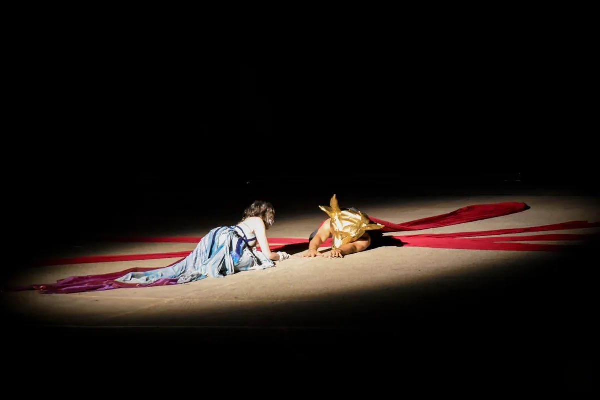 A moment from a Classics Department production.